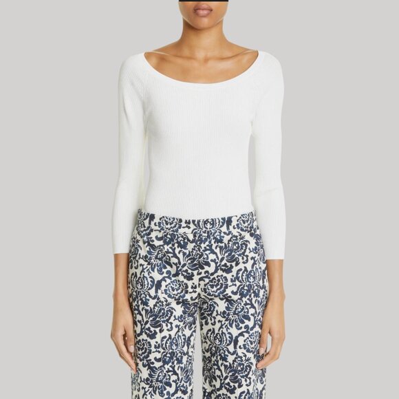 NWT Women's MAX MARA Saturno Ballet Neck Rib Sweater | Size S - Picture 2 of 14